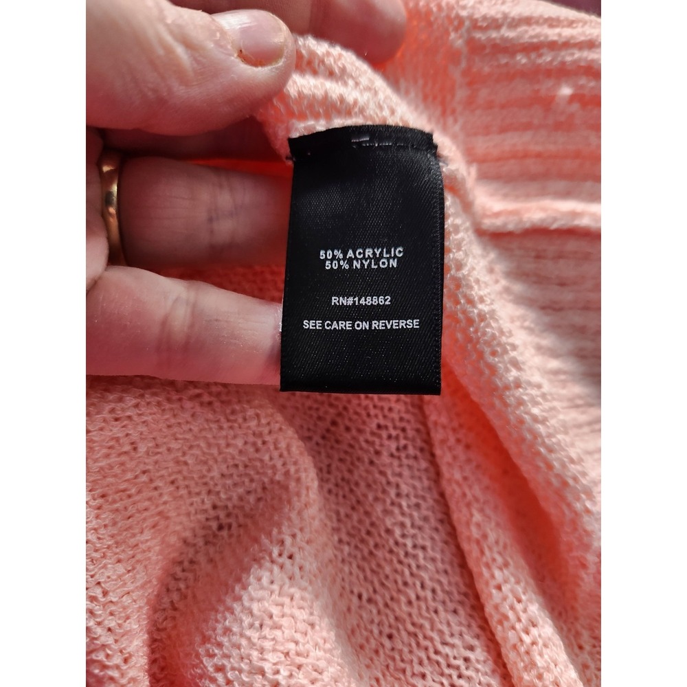 Torrid Sweater Plus Sz 3X Pink Cardigan Open Knit Long Duster Coastal Whimsy NWT - Picture 8 of 9